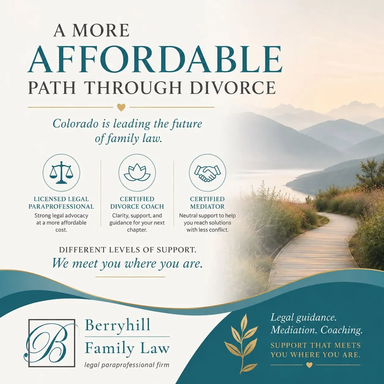 Example of Berryhill Family Law social media content created by Jennifer using her new brand and content tools